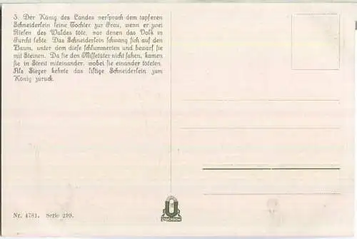 Das tapfere Schneiderlein - Brüder Grimm - Künstlerkarte signiert G. Hinke - Verlag Uvachrom Serie 299 Nr. 4779
