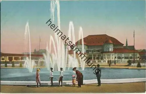 Internationale Baufachausstellung mit Sonderausstellungen - Leipzig 1913 - Leuchtspringbrunnen vor dem Hauptrestaurant