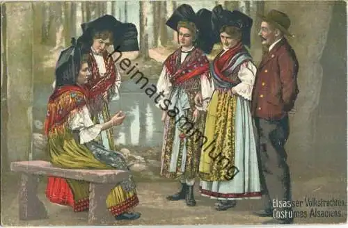 Elsässer Volkstrachten - Costumes Alsaciens - Verlag E. Hartmann Strassburg