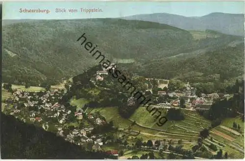 Schwarzburg - Blick vom Trippstein - Verlag Richard Zieschank Ronneburg