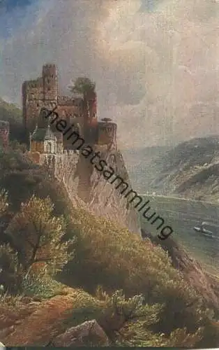 Burg Rheinstein - Astudin Künstlerkarte - Verlag Hourusch & Bechstedt Köln