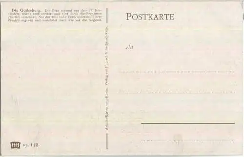 Die Godesberg - Astudin-Karte - Verlag Hoursch & Bechstedt Köln