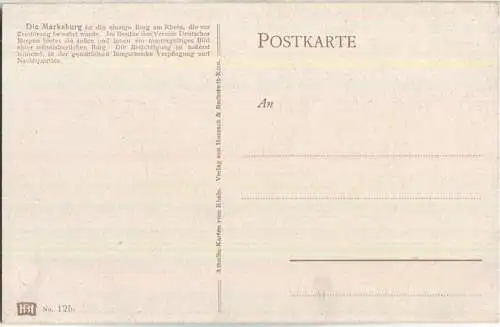 Braubach die Marksburg - Astudin-Künstlerkarte - Verlag Hoursch & Bechstedt Köln