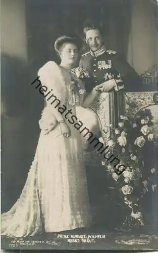 Prinz August Wilhelm von Preussen nebst Braut - Phot. T. M. Voigt Homburg - Verlag Gustav Liersch & Co. Berlin