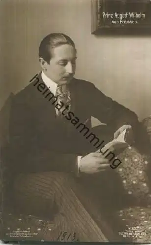 Prinz August Wilhelm von Preussen - Phot. Niederastroth - Verlag Gust. Liersch & Co. Berlin