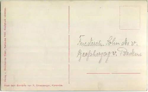 Friedrich II. Grossherzog von Baden - Künstlerkarte R. Strassburger Karlsruhe - Verlag Geschwister Moos Karlsruhe