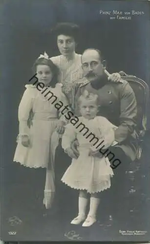 Prinz Max von Baden mit Familie - Phot. Gebr. Hirsch Karlsruhe - Verlag Geschwister Moos Karlsruhe