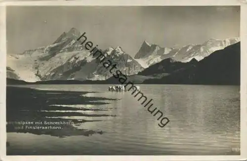 Bachalpsee mit Schreckhorn und Finsteraarhorn - Foto-AK - Edition Perrochet-Matile Lausanne gel. 1951