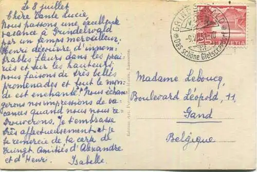 Bachalpsee mit Schreckhorn und Finsteraarhorn - Foto-AK - Edition Perrochet-Matile Lausanne gel. 1951