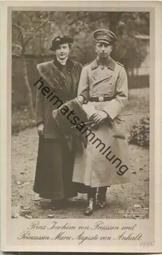 Prinz Joachim von Preussen und Prinzessin Marie Auguste von Anhalt - Phot. Ad. Hartmann Dessau - Verlag NPG