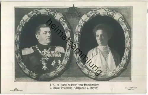 Fürst Wilhelm von Hohenzollern und Braut Prinzessin Adelgunde von Bayern - Phot. F. Grainer München