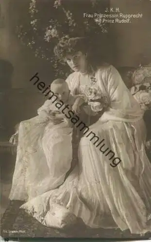 Frau Prinzessin Rupprecht mit Prinz Rudolf - Phot. F. Grainer München - Verlag Percy Hein München