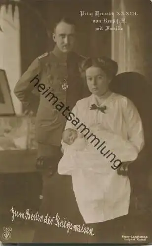 Prinz Heinrich XXXIII von Reuss mit Familie - Phot. Franz Langhammer Kassel - Verlag NPG