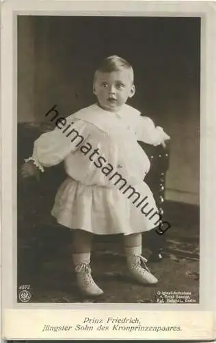 Prinz Friedrich jüngster Sohn des Kronprinzenpaares - Phot. Ernst Sandau Berlin - Verlag Gustav Liersch & Co. Berlin