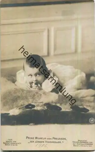 Prinz Wilhelm von Preussen - Verlag Gustav Liersch Berlin - Phot. E. Bieber Berlin