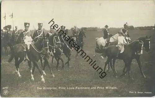 Der Kronprinz - Prinz Louis Ferdinand und Prinz Wilhelm - Phot. G. Berger Potsdam - Verlag NPG