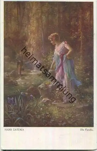 Die Forelle - Künstlerkarte Hans Zatzka