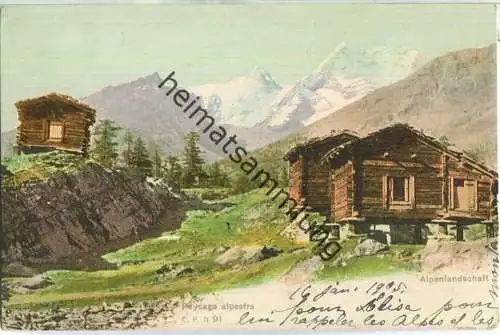 Alpenlandschaft - beschrieben 1905