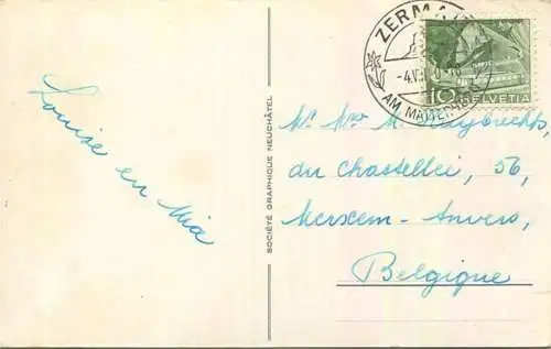 Monte Rosa und Lyskamm - Edition Societe Graphique Neuchatel gel. 1950