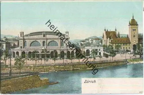 Zürich - Bahnhof und Landesmuseum ca. 1900