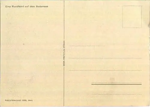 Bodensee - Künstlerkarte Schiff - Verlag Gebr. Fretz AG Zürich