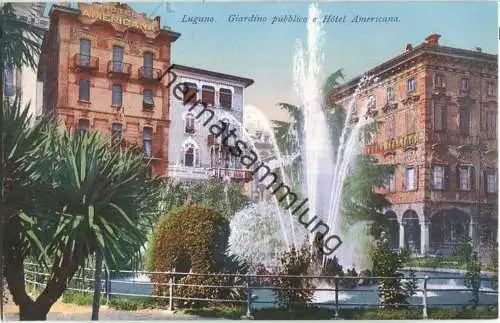 Lugano - Giardino pubblico e Hotel Americana - Verlag E. Goetz Luzern