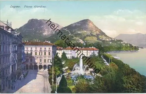 Lugano - Piazza Giardino - Monte Boglia e Monte Bre - Verlag E. Goetz Luzern