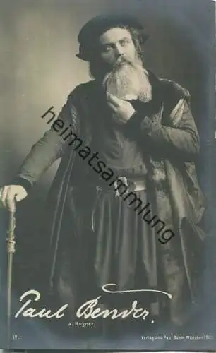 Paul Bender - deutscher Opernsänger (Bass) - Verlag Jos. Paul Böhm München