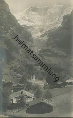 Grindelwald mit Fiescherhörner - Foto-AK - Rückseite beschrieben