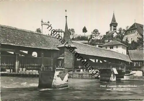 Luzern - Spreuerbrücke und Museggtürme - Foto-AK Grossformat - Verlag Rud. Suter Oberrieden