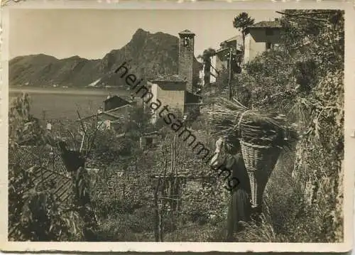 Gandria am Luganersee - Foto-AK Grossformat - Verlag H. Rüedi Lugano - gel. 1938