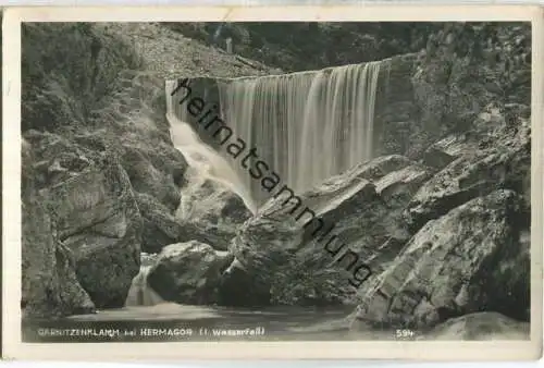 Garnitzenklamm bei Hermagor - I. Wasserfall - Foto-AK - Verlag Franz Schilcher Klagenfurt 1941