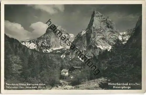 Hinterbärenbad - Kaisertal Hütte - Foto-AK - Verlag E. Schneider Innsbruck - Feldpost Briefstempel Gebirgsjäger