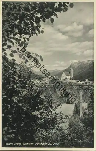 Bad Schuls - Protestantische Kirche - Verlag Franz Heber Schuls gel. 1949