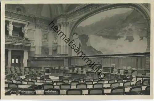 Bern - Nationalratssaal im Bundeshaus - Foto-Ansichtskarte - Edition Photoglob Zürich 30er Jahre