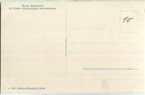 Bern - Welttelegraphen-Denkmal - Foto-Ansichtskarte - Edition Photoglob Zürich 30er Jahre