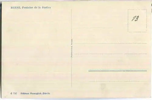 Bern - Gerechtigkeitsbrunnen - Foto-Ansichtskarte - Edition Photoglob Zürich 30er Jahre