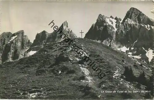 La Croix de Culet et les Dents du Midi - Foto-AK - Edition A. Deriaz Baulmes gel.