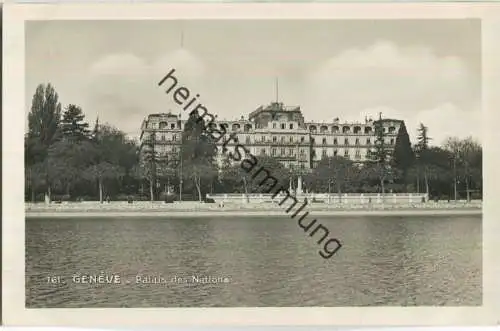 Geneve - Palais des Nations - Völkerbundpalast - Foto-Ansichtskarte - Edition O. Sartori Geneve 30er Jahre