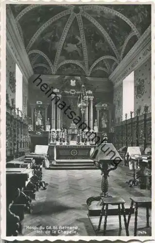 Hospiz auf dem Grossen St. Bernhard - Innenansicht der Kapelle - Foto-Ansichtskarte - Edition Perrochet Lausanne