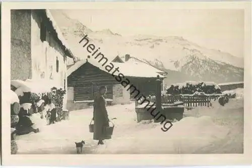 Winteridyll im Engadin - Foto-Ansichtskarte - Verlag Engadin Press Co. Samaden 20er Jahre