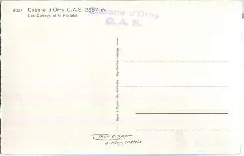 Cabane d'Orny - Les Darreys et le Portalet - Foto-Postkarte - Verlag Gyger & Klopfenstein Adelboden