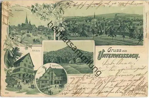 Gruss aus Unterweissach - Marktplatz - Seemühle - Ebersberg - Verlag C. A. Stütz Unterweissbach