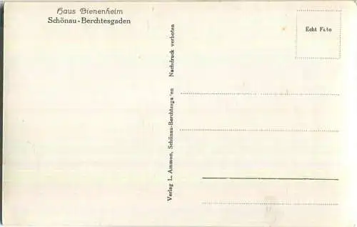 Schönau - Haus Bienenheim - Foto-Ansichtskarte - Verlag L. Ammon Schönau