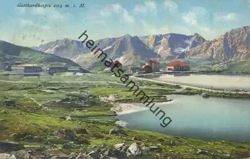 Gotthard-Hospiz - Hotel Mont Prosa und die Festungswerke - Verlag E. Goetz Luzern gel. 1912