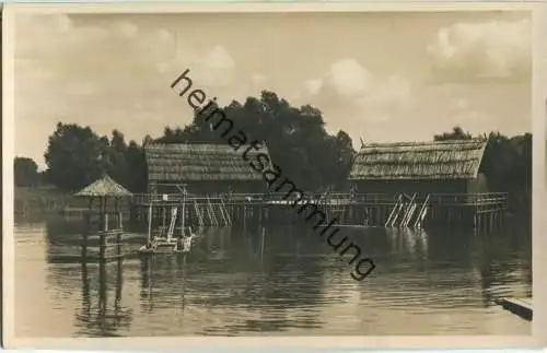 Pfahlbau-Badeanstalt Unteruhldingen - Foto-Ansichtskarte - Verlag Vahle Hagnau