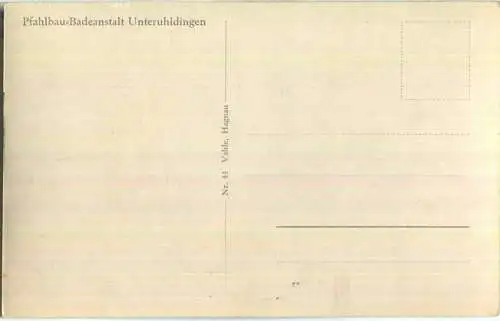 Pfahlbau-Badeanstalt Unteruhldingen - Foto-Ansichtskarte - Verlag Vahle Hagnau