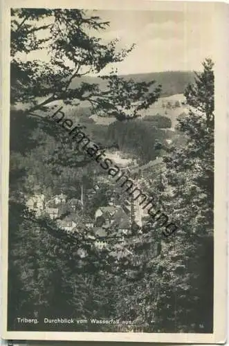 Triberg - Durchblick vom Wasserfall aus - Foto-Ansichtskarte - Verlag Emil Hartmann Mannheim