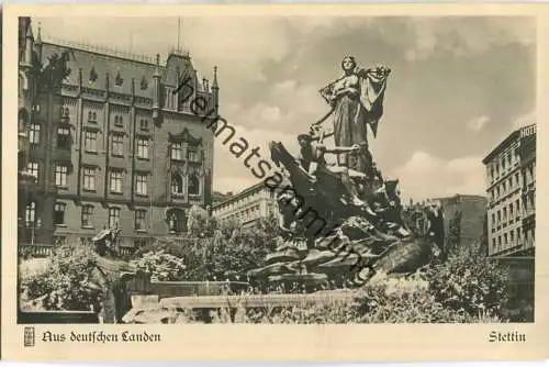 Stettin - Manzelbrunnen - Foto-AK 30er Jahre - Verlag Carl Friedrich Fangmeier Magdeburg