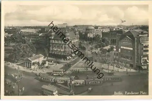 Berlin - Potsdamer Platz - Bus - Strassenbahn - Foto-AK 30er Jahre - Verlag Georg Stilke Berlin